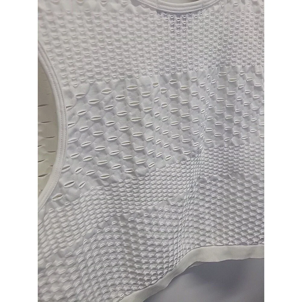 Soho Apparel White Textured‎ Cropped Top Shirt 1x/2x